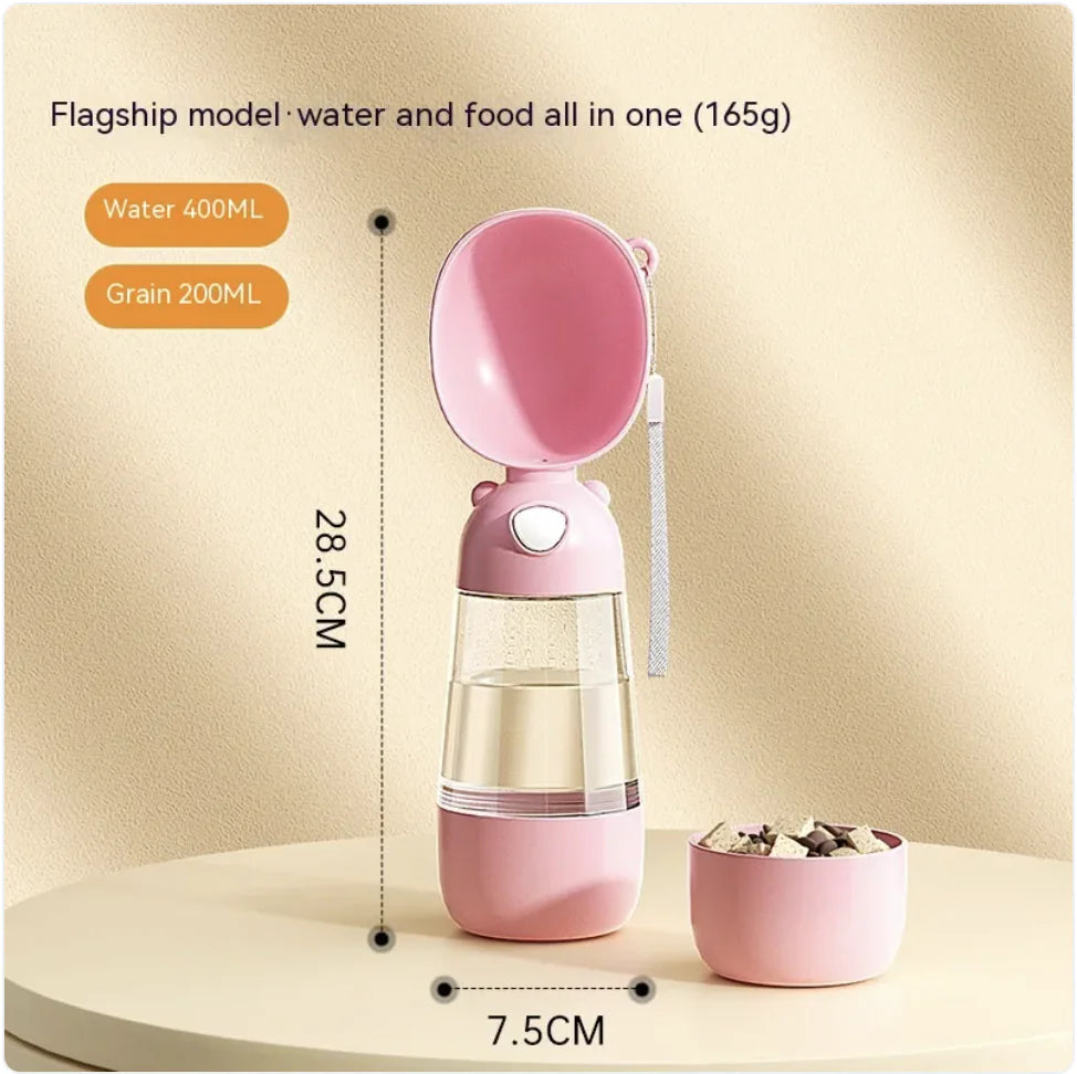 Fourpaws Portable Dog Water Bottle & Feeder for Pets, Travel Water Dispenser and Bowl