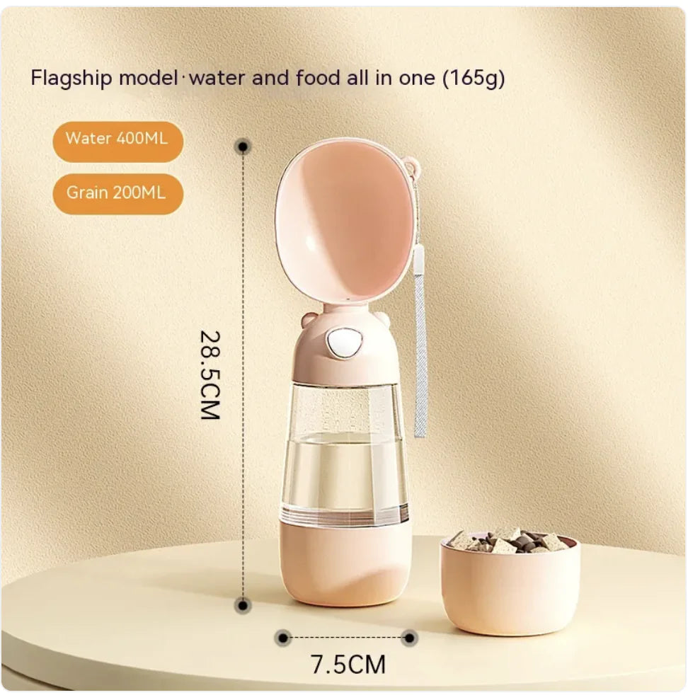 Fourpaws Portable Dog Water Bottle & Feeder for Pets, Travel Water Dispenser and Bowl