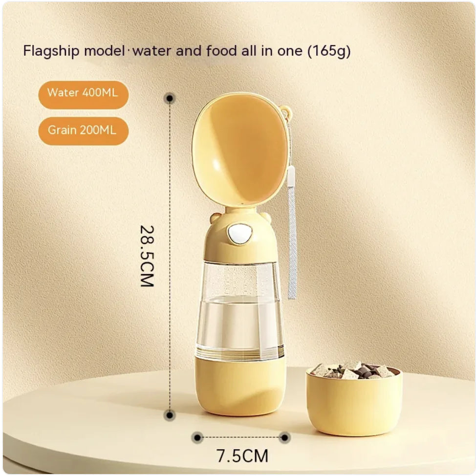 Fourpaws Portable Dog Water Bottle & Feeder for Pets, Travel Water Dispenser and Bowl